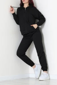 Paça Lastikli Eşofman Takımı Siyah - 50953.1878.