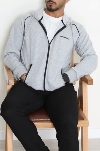 2 İplik Kompak Kapşonlu Erkek Sweat Gri - 70923.1937.