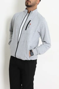 2 İplik Kompak Erkek Fermuarlı Sweat Gri - 70924.1937.