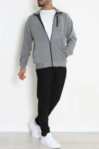 2 İplik Kompak Erkek Fermuarlı Sweat Antrasit - 70924.1937.