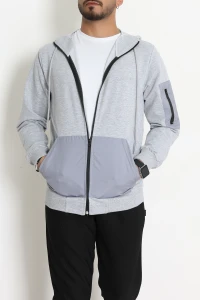 2 İplik Kompak Kapşonlu Erkek Sweat Gri - 70926.1937.