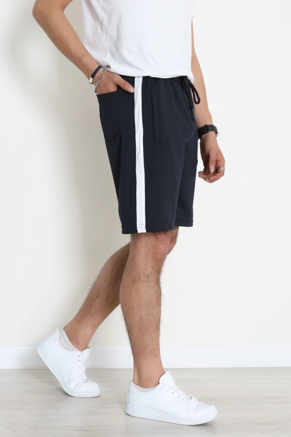 Worteks Şeritli Fleto Cep Erkek Şort Koyulaci - 70929.1937.