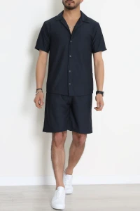 Ottoman Şort Gömlek Erkek Takım Lacivert - 70942.1937.