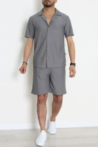 Ottoman Şort Gömlek Erkek Takım Antrasit - 70942.1937.