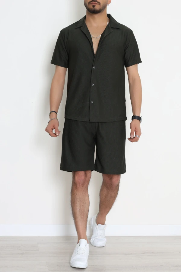 Ottoman Şort Gömlek Erkek Takım Koyuhaki - 70942.1937.