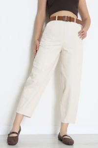 Çıma Detaylı Havuç Pantolon Bej - 7574.1437.
