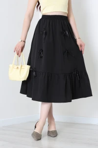 Terikoton Fiyonk Detay Etek Siyah - 8086.1437.