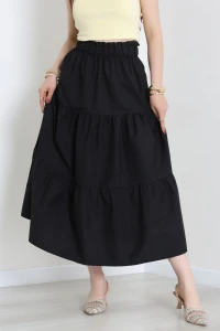 Pamuklu Dokuma Çingene Etek Siyah - 51058.1837.