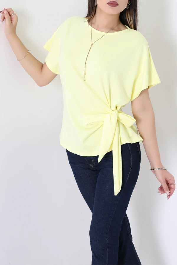 Modal Bağlamalı Bluz Sarı - 71160.1388.
