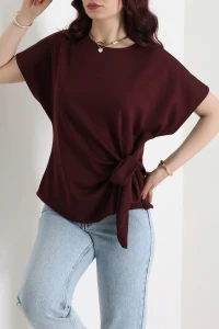 Modal Bağlamalı Bluz Mürdüm - 71160.1388.
