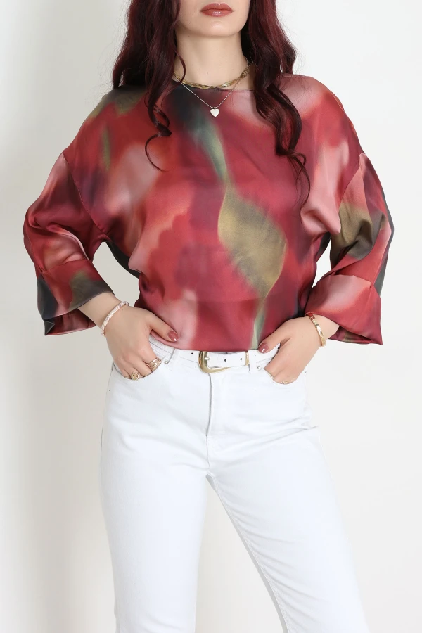 Saten Bluz Bordo - 7980.1437.