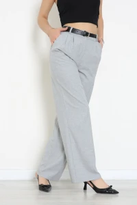 Poliviskon Kemerli Bol Paça Pantolon Gri - 8145.1437.