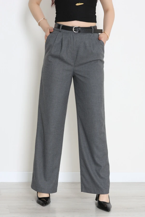 Poliviskon Kemerli Bol Paça Pantolon Antrasit - 8145.1437.