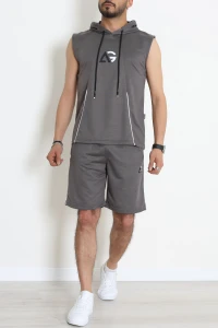 Worteks Sıfır Kol Şort Erkek Takım Antrasit - 70927.1937.