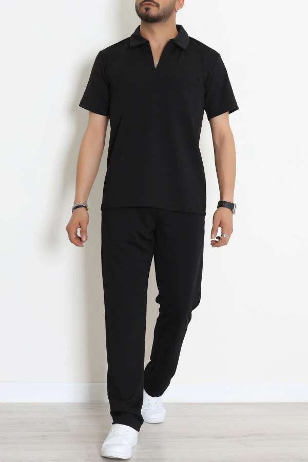 Zra Krep Likralı Erkek Takım Siyah - 70932.1937.