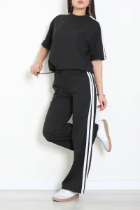 2 İplik Şeritli Eşofman Takımı Siyah - 32262.1567.