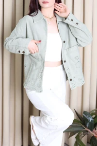 Brodeli Kot Ceket Çağla - 455.1238.