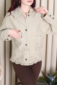 Brodeli Kot Ceket Camel - 455.1238.