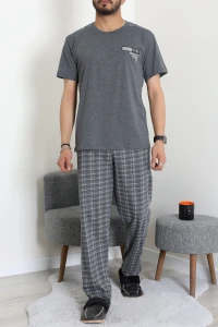 Kısa Kollu Erkek Pijama Takımı Füme - 41985.1048.