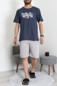 Süprem Erkek Şortlu Pijama Takımı Koyuindigo - 70945.1961.