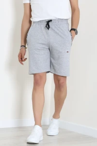 2 İplik Nakışlı Erkek Şort Gri - 71087.2066.