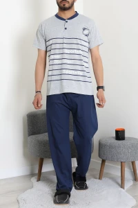 Süprem Patlı Kısa Kollu Erkek Pijama Takımı Gri - 71487.1838.