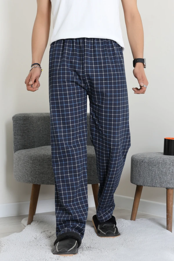 Süprem Ekose Erkek Pijama Altı Lacivert - 71488.1838.