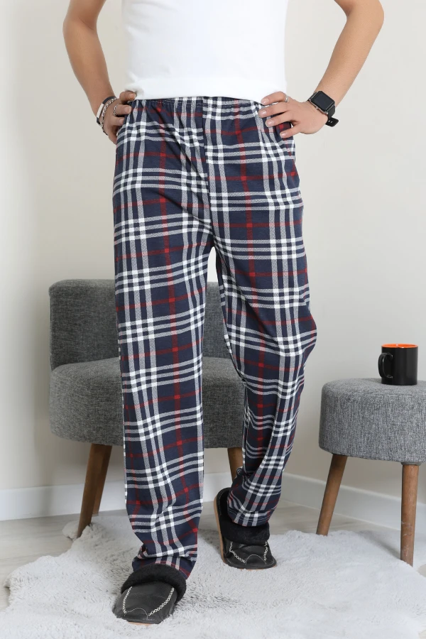 Süprem Ekose Erkek Pijama Altı Lacivertbeyaz - 71488.1838.