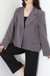 Astarlı Oversize Blazer Ceket Antrasit - 8136.1437.