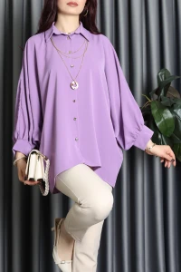 Aksesuarlı Gömlek Lila - 2454.360.