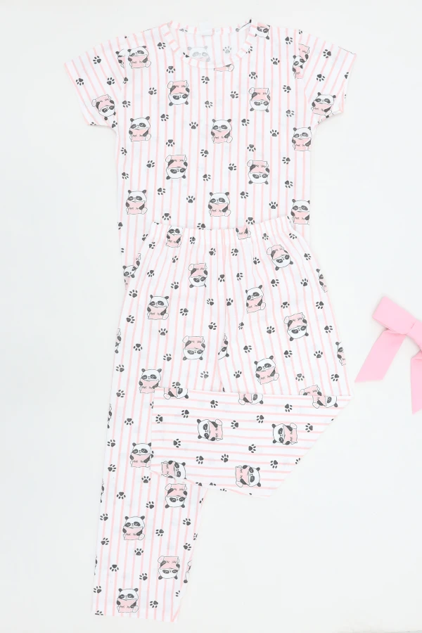 5-12 Yaş Süprem Çoçuk Pijama Takımı Pudraçizgili - 402.1287.