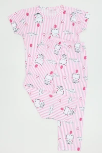 5-12 Yaş Süprem Çoçuk Pijama Takımı Pembeçizgi - 402.1287.