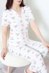 Kaşkorse Pijama Takımı Ekru - 52281.1049.