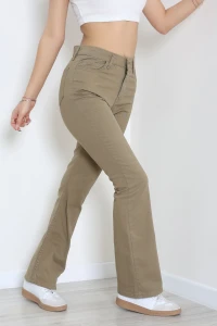 İspanyol Paça Kot Pantolon Haki - 11117.1566.