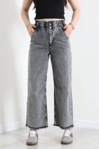 Bel Paça Püsküllü Palazzo Kot Pantolon Gri - 405108.2141.