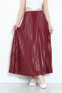 Pliseli Etek Bordo - 44029.2111.