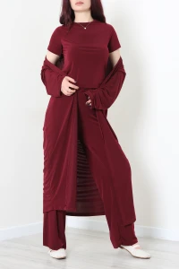 Sandy Salaş Üçlü Takım Bordo - 55146.2111.