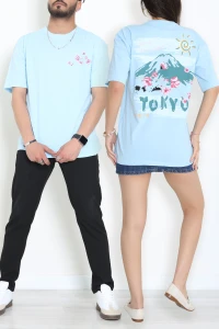 Baskılı Ünisex Kompakt Penye Tişört Bebemavi - 55149.1872.