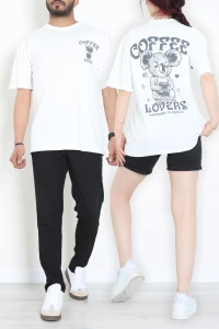 Baskılı Ünisex Kompakt Penye Tişört Beyazanti - 55149.1872.