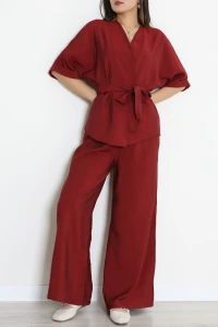 Modal Kimono Takım Bordo - 55143.701.