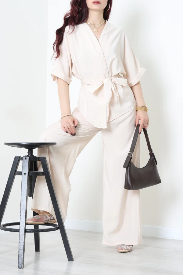 Modal Kimono Takım Bej - 55143.701.