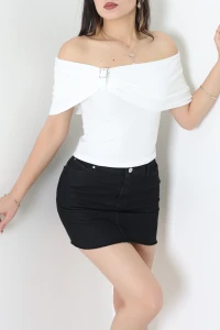 Kemerli Ottoman Bluz Ekru - 8047.1247.