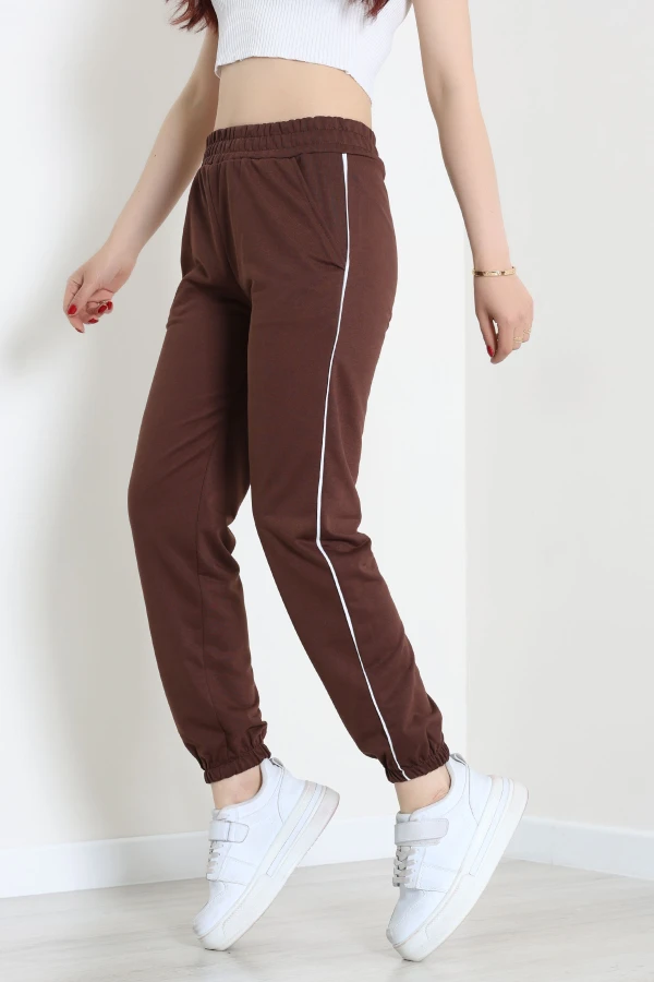 2 İplik Biyeli Eşofman Altı Kahve - 30105.1878.