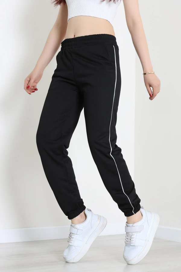 2 İplik Biyeli Eşofman Altı Siyah - 30105.1878.