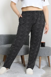 Viskon Büyük Beden Pijama Altı Siyah - 52330.1731.