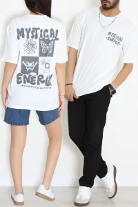 Baskılı Ünisex Kompakt Penye Tişört Ekruanti - 55149.1872.