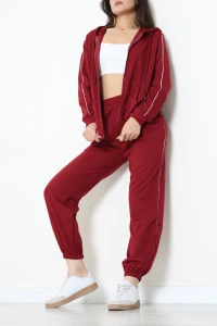 Biyeli İki İplik Eşofman Takımı Bordo - 50954.1878.