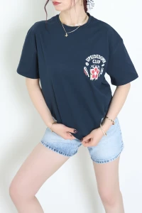 Baskılı Ünisex Kompakt Penye Tişört Lacikırmızı - 55149.1872.