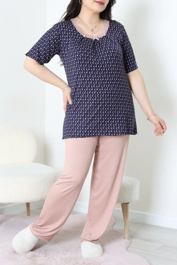 Büyük Beden Dantelli Pijama Takımı Lacikaramel - 71500.1773.