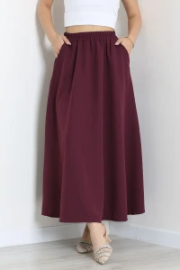 Dabıl Kumaş Cepli Etek Eflatun - 43952.1884.